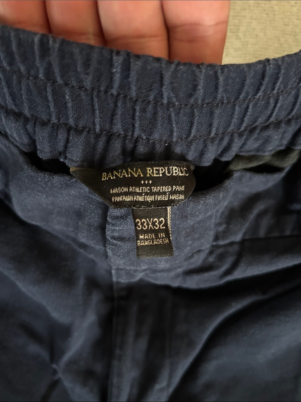 Banana Republic Navy Mason Athletic Tapered Pants